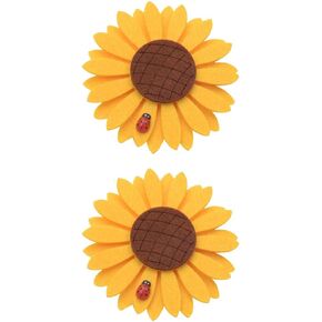BESPORTBLE Sunflower Curtains: 2pcs Magnetic Curtain Tiebacks Clips Flower Curtain Straps Sunflower Curtain Holdbacks Window Tie Backs Holders for Home Office Decoration