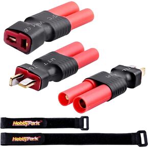Hobbypark Deans T Plug to HXT 4mm Connector Adapter RC Lipo Battery/Charger Adapter Converter for Redcat RC Cars Trucks Crawlers Buggies(3-Pack)
