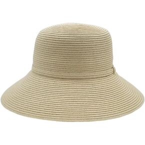 قبعة كاميليا كلوش للسيدات مع زخرفة من القش المتطابقة، طبيعية، مقاس واحد in Kuwait