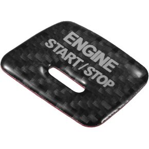 Carbon Fiber Pattern Engine Start Button Cover Trim for Chevrolet Camaro/Inner Push Start Stop Button Sticker/Durable Polyurethane / 1 Pcs Red