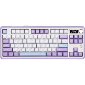 Ajazz AK870 87 Keys Gasket-Mounted Wireless Gaming Keyboard with Hot Swap Screen & Knob, BT5.0/2.4GHz/USB-C Mechanical Keyboard, with 5-Layer Padding for Win/Mac (Black, Maillard Switch)