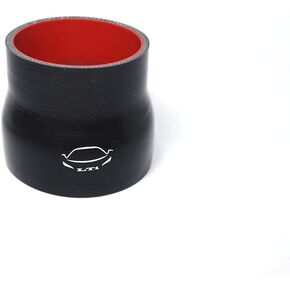 LTI Universal 76mm to 89mm 4-Ply Reinforced High Performance 3" to 3.5" ID Straight Reducer Silicone Hose Coupler (3"-3.5" Black)