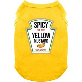 Condiments Shirts for Pet Dogs Cats - Matching Mustard Ketchup Relish Condiments Dog Costumes Tshirts (X-Small, Green)