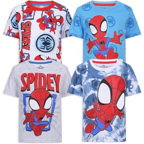 Marvel Spidey & His Amazing Friends Boys 4 Pack T-Shirt for Toddler and Big Kids