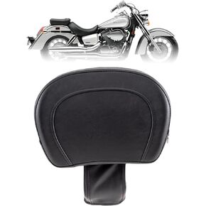 Adjustable Driver Rider Touring Backrest for Honda Shadow AERO VT750 2004-2016;Shadow ACE 750 1997-2003 (Black-Nod-Studded)