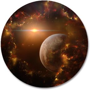 Smooffly Round Moon Mouse Pad, Special Earth Grey Fashion Design Circular Mousepad with Rubber 20cm