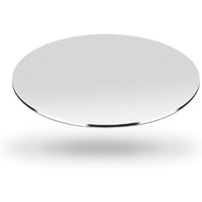 Metal Aluminum Mouse Pad, Office Thin Hard Mouse Mat Leather Surface Double Side Precision Silver and Black Mouse Pads for Fast and Accurate Control(Round)