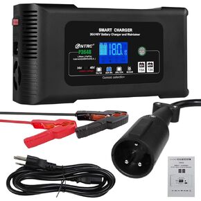 DIGISHUO 36V Golf cart Charger 18-Amp Smart Charger with 3 Pin Round Plug 36V 18Amp/48V 13Amp Car Battery Charger,Trickle Charger,Lithium,LiFePO4,Lead-Acid AGM/Gel/SLA for EZGO RXV & TXT,Car, Boat