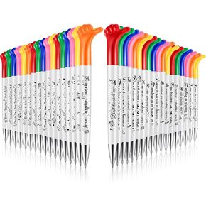 60 Pieces Inspirational Quotes Thumbs up Pens Motivational Messages Pen Cute Hand Gesture Pens Encouraging Presents for Appreciation Party (Classic)