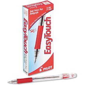PILOT EasyTouch Ballpoint Stick Pens, Fine Point, Blue Ink, 12-Pack (32002)