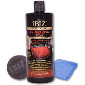 IBIZ® World Class Car Wax - 32oz Professional Grade, Premium Carnauba Car Wax for Ultimate Shine, Deep Gloss and Advanced Protection. Hydrophobic Top Coat - Safe For All Automotive Finishes.