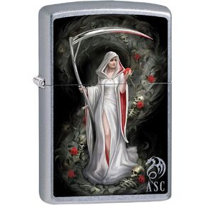 Zippo Lighter: Anne Stokes Female Grim Reaper - Street Chrome 80892