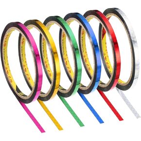 PATIKIL Prism Tape 0.2 Inch x 32.8 Yards, 6 Pack Holographic Metalized Reflective Self Adhesive for DIY Art Craft Wrap Wall Decoration, Assorted Color