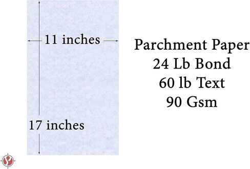 Natural Stationery Parchment Paper | 24 Lb Bond / 60 lb Text / 90 GSM Paper | 50 Sheets Per Pack | 11" x 17" Inches in Saudi Arabia