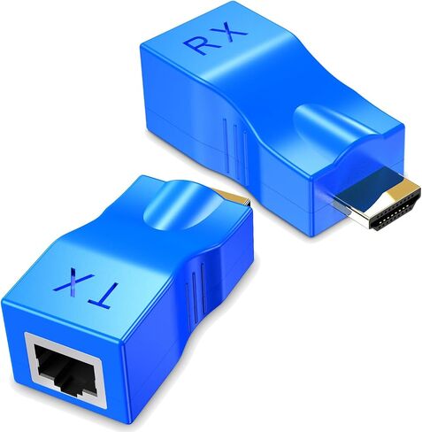 موسع HDMI RIIPOO فوق Cat5e/6، محول مكرر 1080P HDMI إلى RJ45، محول شبكة إيثرنت، جهاز إرسال واستقبال نطاق 60 متر للتلفزيون عالي الوضوح، STB in Kuwait