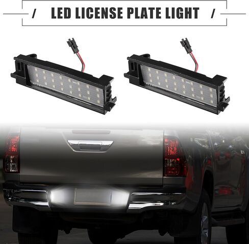 Motoforti LED لوحة ترخيص ضوء، LED لوحة ترخيص ضوء مصباح، لتويوتا RAV4 2006-2012، بلاستيك، رقم 8127142070، أسود، 2 قطعة in Kuwait