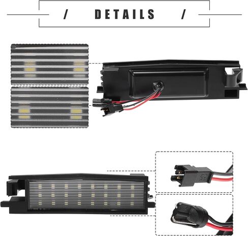 Motoforti LED لوحة ترخيص ضوء، LED لوحة ترخيص ضوء مصباح، لتويوتا RAV4 2006-2012، بلاستيك، رقم 8127142070، أسود، 2 قطعة in Kuwait