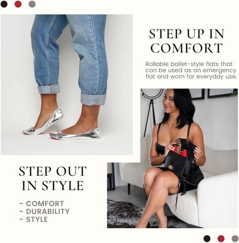 FLAT OUT of Heels Rollable Flats, Classic, Comfortable, & Portable On-The-Go Travel Purse Shoes in Saudi Arabia