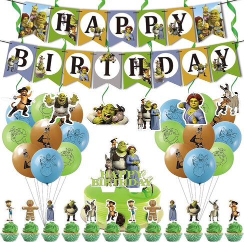 38 Pcs For Theme Birthday Party Decorations,Including 12 Cupcake Toppers,6 Hanging Swirls,18 Balloons,1 Happy Birthday Banner Kids Birthday Party Decorations in Saudi Arabia