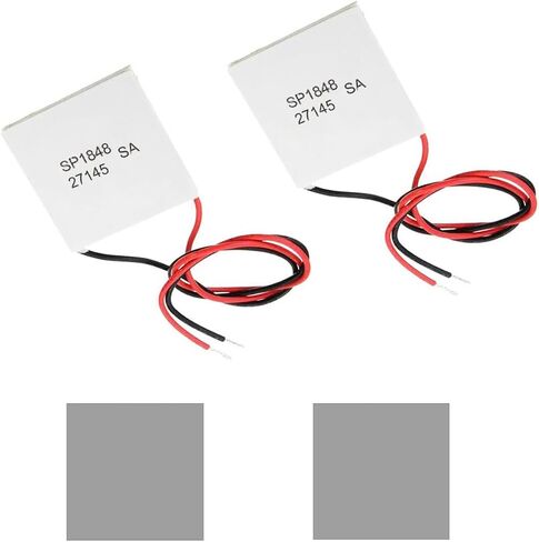 2 pcs SP1848-27145 TEG Peltier Module Thermoelectric Power Generator High Temperature Generation Element Thermoelectric Cooler Cooling Power Plate Module TEG 40x40mm 150℃ with Silicone heat sink in Saudi Arabia