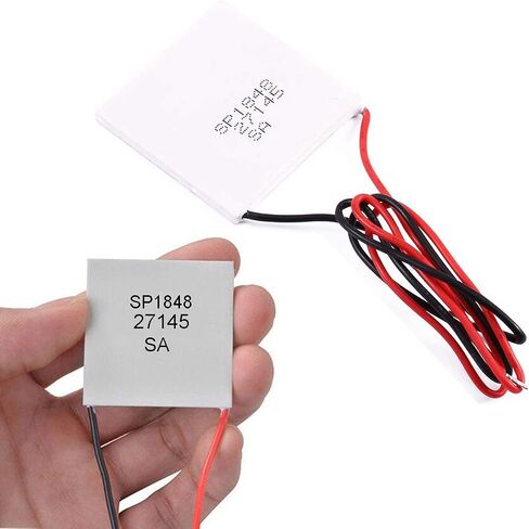 2 pcs SP1848-27145 TEG Peltier Module Thermoelectric Power Generator High Temperature Generation Element Thermoelectric Cooler Cooling Power Plate Module TEG 40x40mm 150℃ with Silicone heat sink in Saudi Arabia
