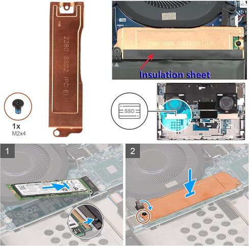 2280 M.2 SSD Heatink لأجهزة Dell XPS 17 9700 9710 الدقة 17 5750 المتوافقة 0JFF2T JFF2T in Kuwait