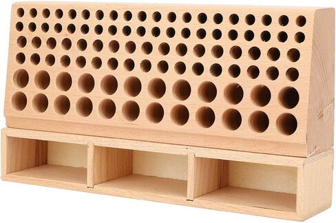 Leather Craft Rack Stand, 100 Holes DIY Wooden Leathercraft Tool Storage Box Organizer, for Leather Working Making Punch Tools Organization in Saudi Arabia