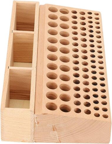 Leather Craft Rack Stand, 100 Holes DIY Wooden Leathercraft Tool Storage Box Organizer, for Leather Working Making Punch Tools Organization in Saudi Arabia