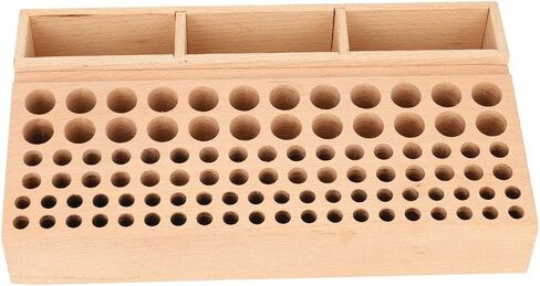 Leather Craft Rack Stand, 100 Holes DIY Wooden Leathercraft Tool Storage Box Organizer, for Leather Working Making Punch Tools Organization in Saudi Arabia