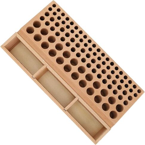 Leather Craft Rack Stand, 100 Holes DIY Wooden Leathercraft Tool Storage Box Organizer, for Leather Working Making Punch Tools Organization in Saudi Arabia