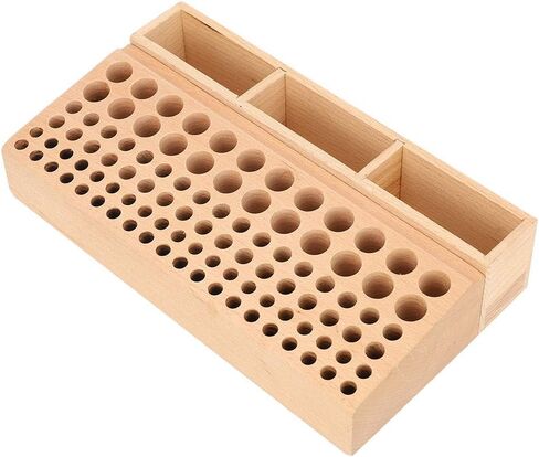 Leather Craft Rack Stand, 100 Holes DIY Wooden Leathercraft Tool Storage Box Organizer, for Leather Working Making Punch Tools Organization in Saudi Arabia
