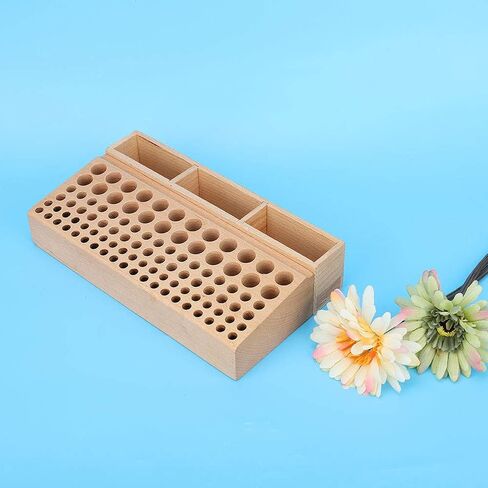 Leather Craft Rack Stand, 100 Holes DIY Wooden Leathercraft Tool Storage Box Organizer, for Leather Working Making Punch Tools Organization in Saudi Arabia