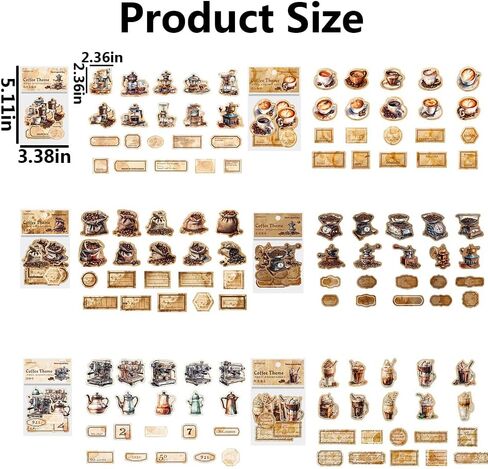 240 قطعة من ملصقات القهوة العتيقة، مجموعة ملصقات فنجان القهوة، ملصقات كلاسيكية، ملصقات سجل القصاصات الجمالية للأطفال، ألبوم مذكرات DIY، مخطط غير المرغوب فيه، سجل القصاصات، ملصقات قرطاسية مزخرفة in Kuwait
