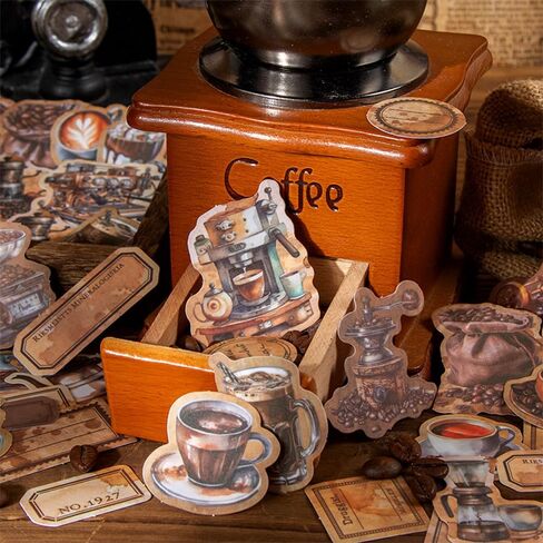 240 قطعة من ملصقات القهوة العتيقة، مجموعة ملصقات فنجان القهوة، ملصقات كلاسيكية، ملصقات سجل القصاصات الجمالية للأطفال، ألبوم مذكرات DIY، مخطط غير المرغوب فيه، سجل القصاصات، ملصقات قرطاسية مزخرفة in Kuwait