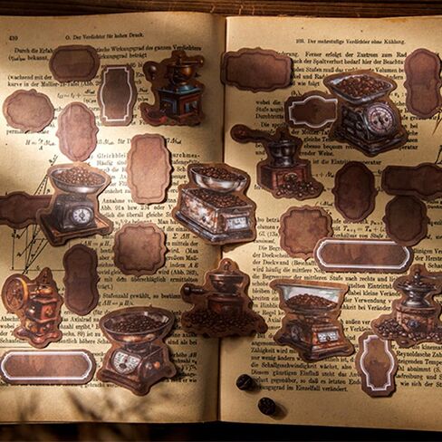 240 قطعة من ملصقات القهوة العتيقة، مجموعة ملصقات فنجان القهوة، ملصقات كلاسيكية، ملصقات سجل القصاصات الجمالية للأطفال، ألبوم مذكرات DIY، مخطط غير المرغوب فيه، سجل القصاصات، ملصقات قرطاسية مزخرفة in Kuwait