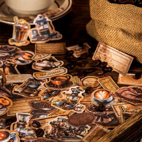 240 قطعة من ملصقات القهوة العتيقة، مجموعة ملصقات فنجان القهوة، ملصقات كلاسيكية، ملصقات سجل القصاصات الجمالية للأطفال، ألبوم مذكرات DIY، مخطط غير المرغوب فيه، سجل القصاصات، ملصقات قرطاسية مزخرفة in Kuwait