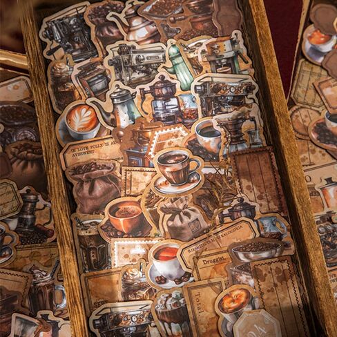 240 قطعة من ملصقات القهوة العتيقة، مجموعة ملصقات فنجان القهوة، ملصقات كلاسيكية، ملصقات سجل القصاصات الجمالية للأطفال، ألبوم مذكرات DIY، مخطط غير المرغوب فيه، سجل القصاصات، ملصقات قرطاسية مزخرفة in Kuwait
