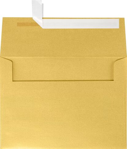 LUXPaper A4 Invitation Envelopes | Peel & Press | 4 1/4" x 6 1/4" | Gold Metallic | 80lb. Text | 50 Qty in Saudi Arabia