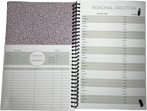 Stylish Monthly Bill Organizer with Pockets (Leopard Print) in Saudi Arabia