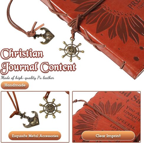 Yahenda Christian Leather Journal for Men Women Embossed Bible Verse Scripture Inspirational Notebook Brown PU Leather Flexcover Travel Journal,140 Page Refillable Lined Prayer Notebooks in Saudi Arabia