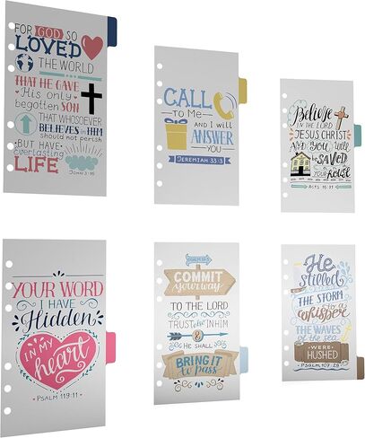 6 Section Dividers Plastic Durable with Bible Verses for Faith Journal for Planner Personal Organizer (A5 / Junior Size (5.8x8.3in), Ringbound) in Saudi Arabia