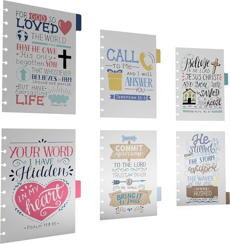 6 Section Dividers Plastic Durable with Bible Verses for Faith Journal for Planner Personal Organizer (A5 / Junior Size (5.8x8.3in), Ringbound) in Saudi Arabia