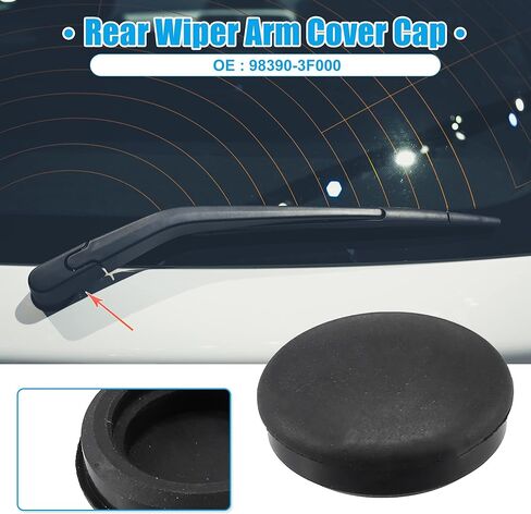 غطاء ذراع ممسحة الزجاج الأمامي الخلفي من ACROPIX مناسب لسيارة Kia Rio وHyundai Accent - عبوة من قطعة واحدة باللون الأسود in Saudi Arabia