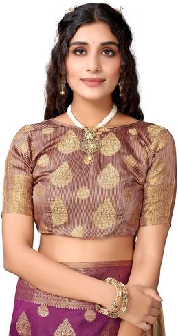 ساري نسائي من قماش الجاكار والحرير والقطن مع قطعة بلوزة غير مخيطة in Kuwait