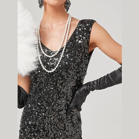 1920s Dresses for Women Long Fringed Flapper Dress Gatsby Sequin Roaring 20s Dresses Vintage Cocktial Party Dress in Saudi Arabia