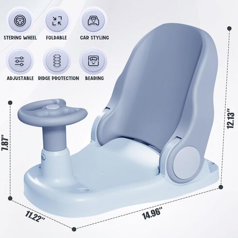 مقعد حمام للأطفال من AMAWMW للجنسين للأطفال من عمر 9 أشهر فما فوق، مقعد استحمام قابل للطي للأطفال الرضع والبنات والأولاد قابل للتعديل في حوض الاستحمام، مقعد حمام صيفي محايد للجنسين، مقعد حمام أخضر للأطفال الصغار in Kuwait