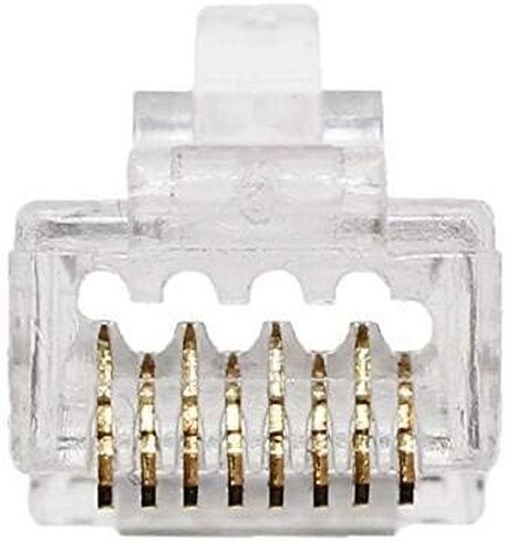 100 Pcs CAT5e RJ45 Pass-Through Network Cable Modular Plug 8P8C Gold-Plated Connector End in Saudi Arabia