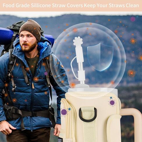 Water Bottle Carrier Bag with Phone Pocket for Stanley &Simple Modern 40 Oz Tumbler Water Bottle Holder Pouch with Adjustable Strap Bollus with Straw Cover for 40 oz Cup Accessories (Black) in Saudi Arabia