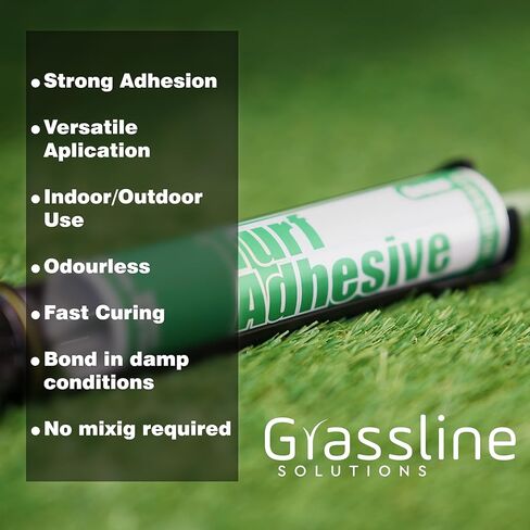 لاصق العشب الصناعي - 10 أونصة - اللون أخضر - جزء واحد من البولي يوريثين، وقت ربط 20-30 متر للاستخدام الداخلي والخارجي - مقاوم للطقس - لاصق عشبي غير سام in Kuwait