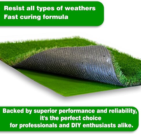 لاصق العشب الصناعي - 10 أونصة - اللون أخضر - جزء واحد من البولي يوريثين، وقت ربط 20-30 متر للاستخدام الداخلي والخارجي - مقاوم للطقس - لاصق عشبي غير سام in Kuwait